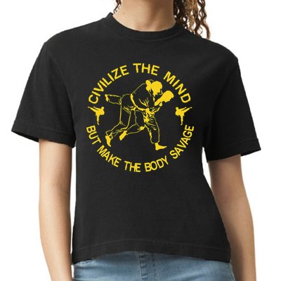 Civilize The Mind But Make The Body Savage MMA BJJ Jiu Jitsu Comfort Colors Boxy T-Shirt