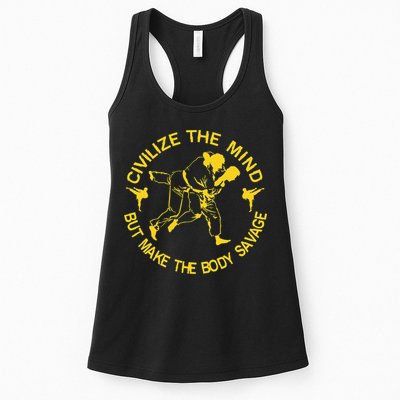 Civilize The Mind But Make The Body Savage MMA BJJ Jiu Jitsu Womens Tank Top