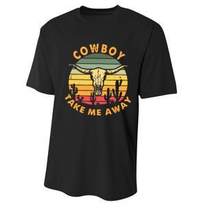 Cowboy Take Me Away Western Graphic Performance Sprint T-Shirt