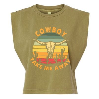 Cowboy Take Me Away Western Graphic Garment-Dyed Women's Muscle Tee