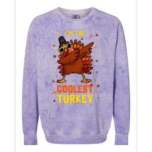 Coolest Turkey Matching Family Group Thanksgiving Party PJ Colorblast Crewneck Sweatshirt