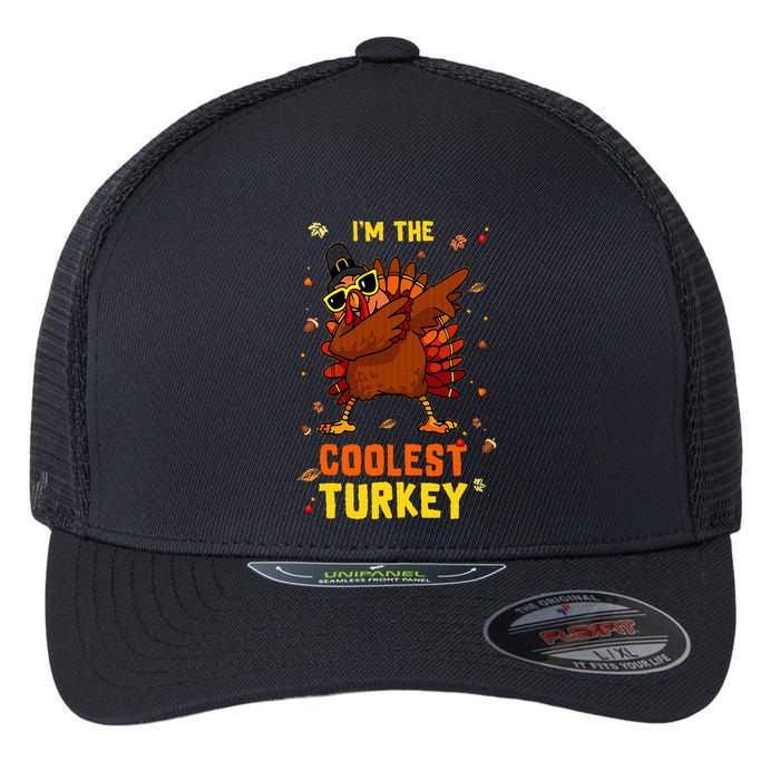 Coolest Turkey Matching Family Group Thanksgiving Party PJ Flexfit Unipanel Trucker Cap
