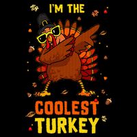 Coolest Turkey Matching Family Group Thanksgiving Party PJ 7-Panel Snapback Hat