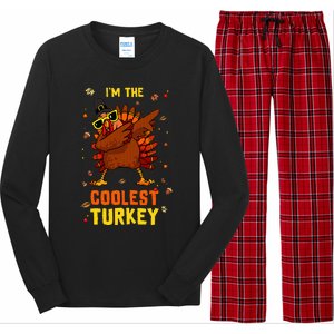 Coolest Turkey Matching Family Group Thanksgiving Party PJ Long Sleeve Pajama Set