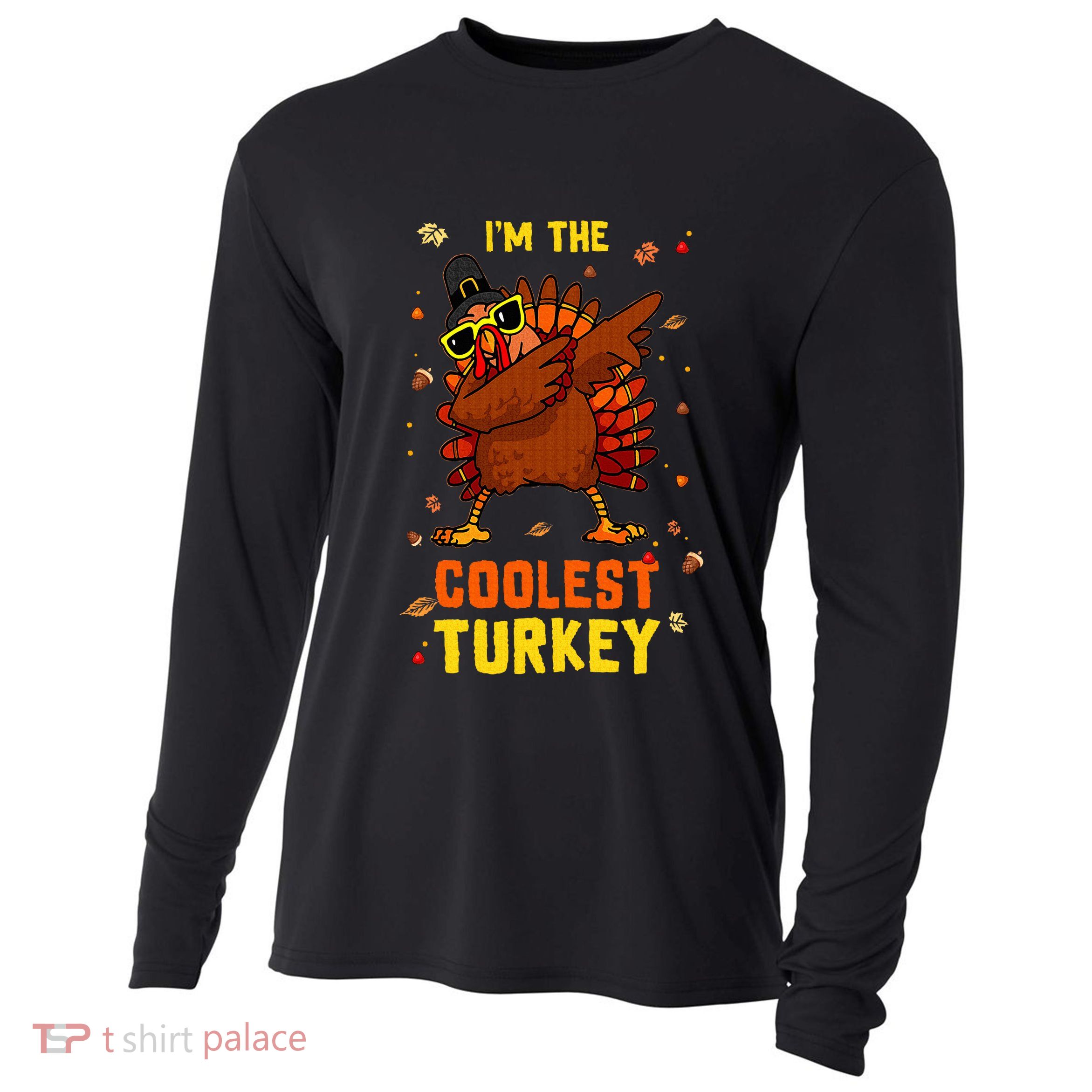 Coolest Turkey Matching Family Group Thanksgiving Party PJ Cooling Performance Long Sleeve Crew