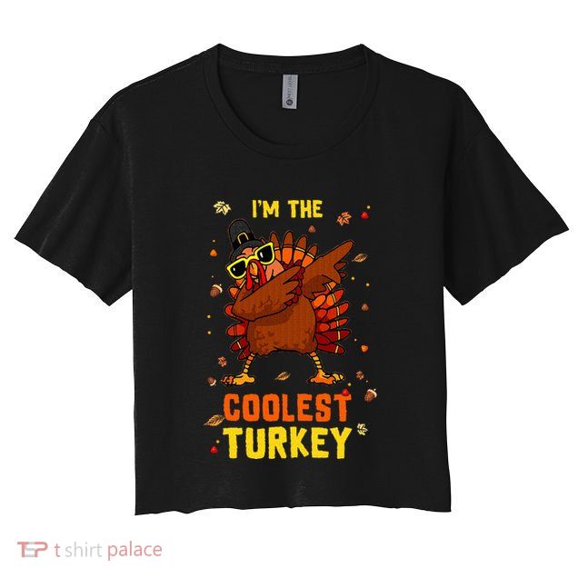 Coolest Turkey Matching Family Group Thanksgiving Party PJ Crop Top