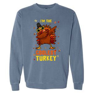 Coolest Turkey Matching Family Group Thanksgiving Party PJ Garment-Dyed Sweatshirt