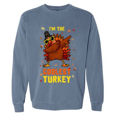 Coolest Turkey Matching Family Group Thanksgiving Party PJ Garment-Dyed Sweatshirt