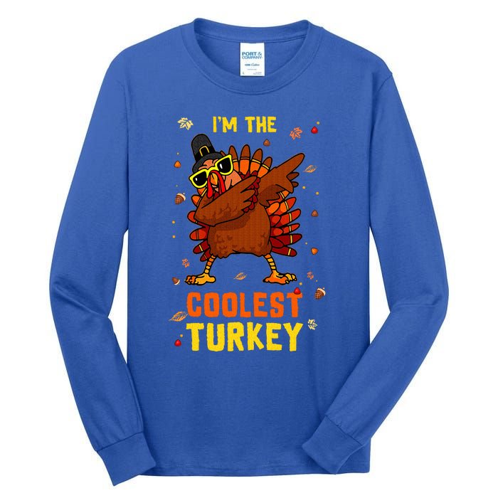 Coolest Turkey Matching Family Group Thanksgiving Party PJ Tall Long Sleeve T-Shirt