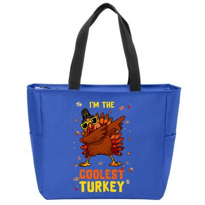 Coolest Turkey Matching Family Group Thanksgiving Party PJ Zip Tote Bag