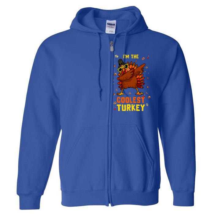 Coolest Turkey Matching Family Group Thanksgiving Party PJ Full Zip Hoodie