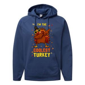 Coolest Turkey Matching Family Group Thanksgiving Party PJ Performance Fleece Hoodie