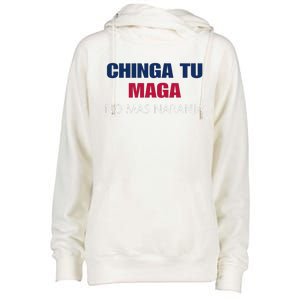 Chinga Tu Maga No Mas Naranja Funny Apparel Womens Funnel Neck Pullover Hood