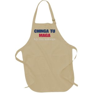 Chinga Tu Maga No Mas Naranja Funny Apparel Full-Length Apron With Pockets