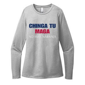 Chinga Tu Maga No Mas Naranja Funny Apparel Womens CVC Long Sleeve Shirt