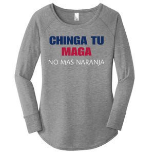 Chinga Tu Maga No Mas Naranja Funny Apparel Women's Perfect Tri Tunic Long Sleeve Shirt