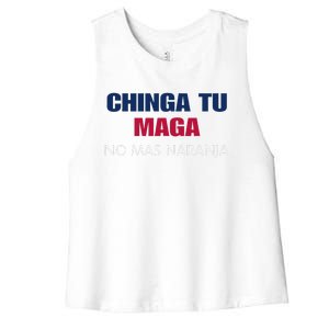 Chinga Tu Maga No Mas Naranja Funny Apparel Women's Racerback Cropped Tank