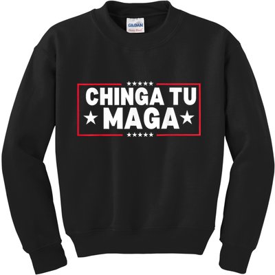 Chinga Tu Maga Election Antitrump Latino Democrat Kamala Kids Sweatshirt