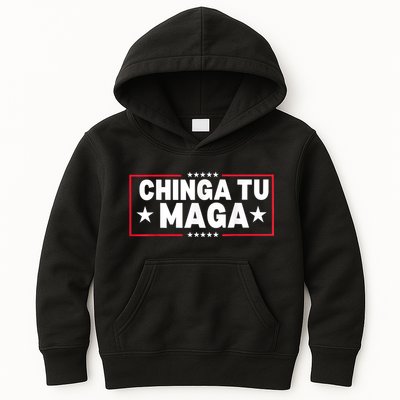 Chinga Tu Maga Election Antitrump Latino Democrat Kamala Kids Hoodie