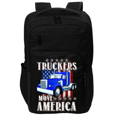 Cool Truckers Move America Semi Truck Distressed Flag Impact Tech Backpack