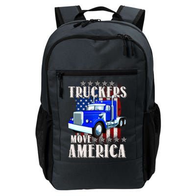 Cool Truckers Move America Semi Truck Distressed Flag Daily Commute Backpack