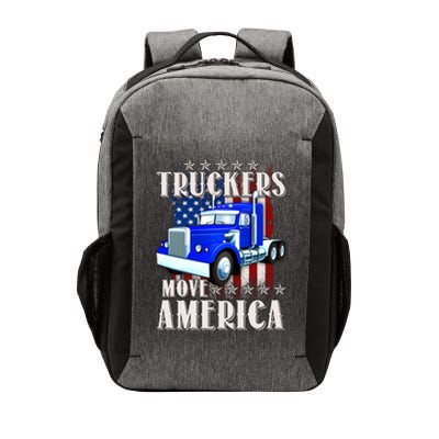 Cool Truckers Move America Semi Truck Distressed Flag Vector Backpack