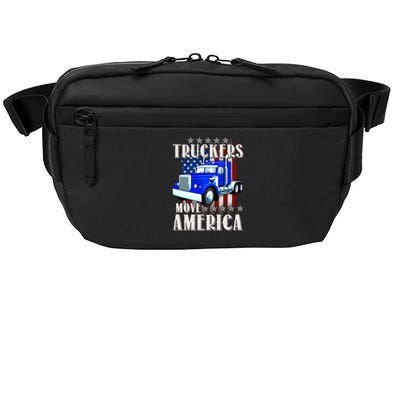 Cool Truckers Move America Semi Truck Distressed Flag Crossbody Pack