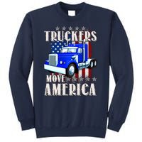 Cool Truckers Move America Semi Truck Distressed Flag Sweatshirt