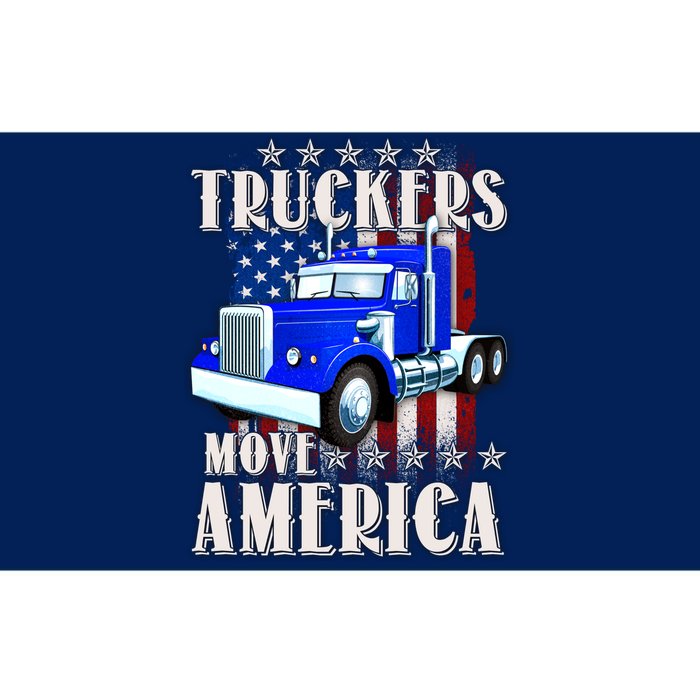 Cool Truckers Move America Semi Truck Distressed Flag Bumper Sticker