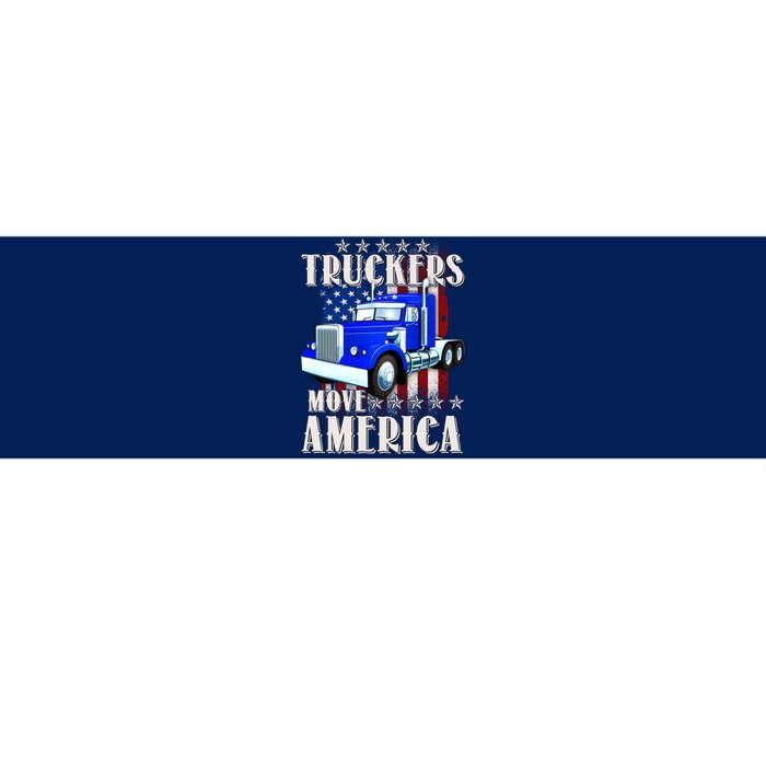 Cool Truckers Move America Semi Truck Distressed Flag Bumper Sticker