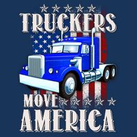 Cool Truckers Move America Semi Truck Distressed Flag 16 in Basic Backpack