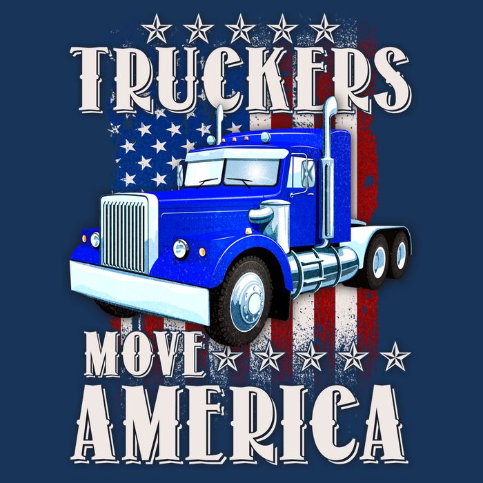 Cool Truckers Move America Semi Truck Distressed Flag 16 in Basic Backpack