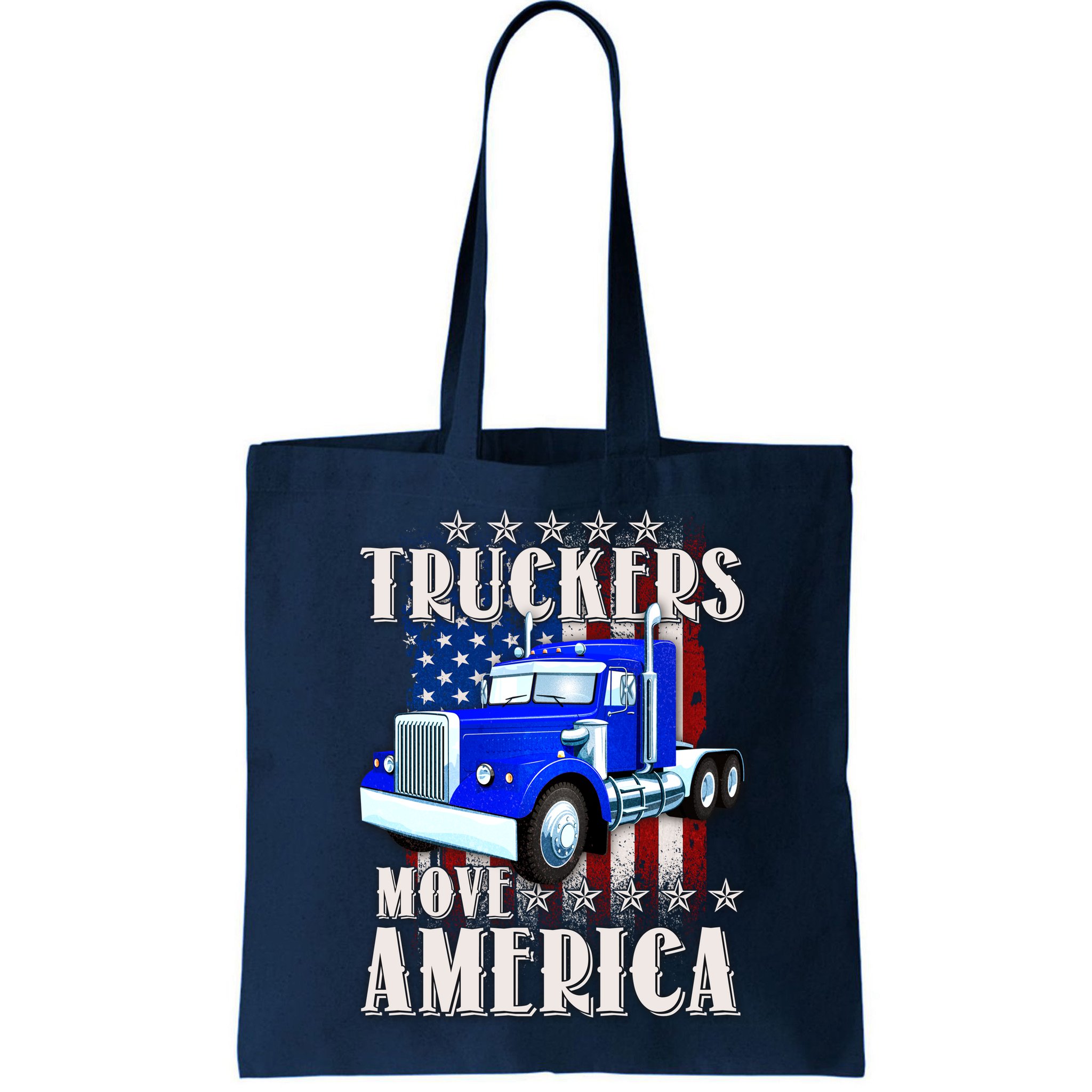 Cool Truckers Move America Semi Truck Distressed Flag Bag