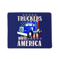 Cool Truckers Move America Semi Truck Distressed Flag Mousepad