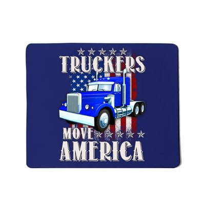 Cool Truckers Move America Semi Truck Distressed Flag Mousepad