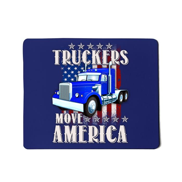 Cool Truckers Move America Semi Truck Distressed Flag Mousepad