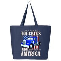 Cool Truckers Move America Semi Truck Distressed Flag 25L Jumbo Tote