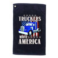 Cool Truckers Move America Semi Truck Distressed Flag Platinum Collection Golf Towel