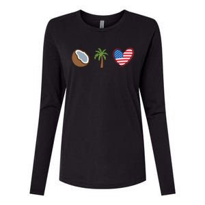 Coconut Tree Meme Patriotic Kamala Statement Usa Democrat Womens Cotton Relaxed Long Sleeve T-Shirt