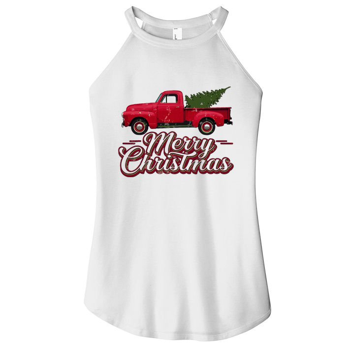 Christmas Truck Merry Christmas Women's Perfect Tri Rocker Tank