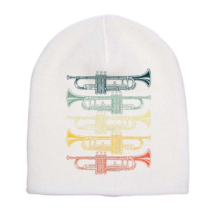 Cool Trumpet Marching Band Musician Jazz Music Short Acrylic Beanie