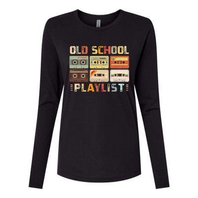 Cassette Tape Music 80s Retro Old School Playlist Womens Cotton Relaxed Long Sleeve T-Shirt