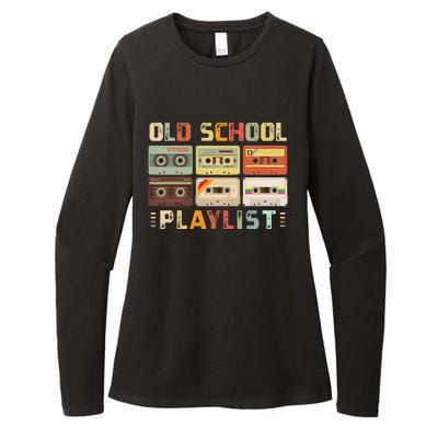 Cassette Tape Music 80s Retro Old School Playlist Womens CVC Long Sleeve Shirt