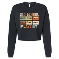 Cassette Tape Music 80s Retro Old School Playlist Cropped Pullover Crew