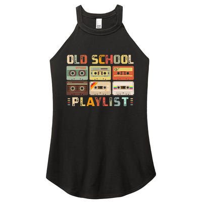 Cassette Tape Music 80s Retro Old School Playlist Women’s Perfect Tri Rocker Tank