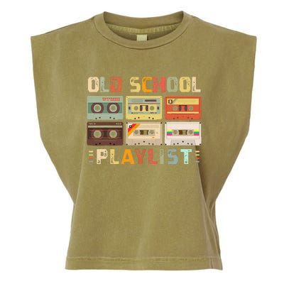 Cassette Tape Music 80s Retro Old School Playlist Garment-Dyed Women's Muscle Tee