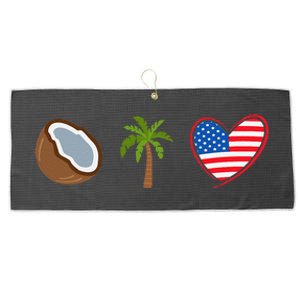 Coconut Tree Meme Patriotic Kamala Statement Usa Democrat Large Microfiber Waffle Golf Towel