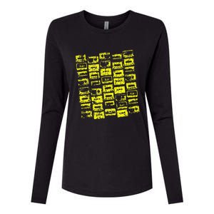 Cassette Tapes Mixtapes 1980s 1990s Music Yellow Womens Cotton Relaxed Long Sleeve T-Shirt