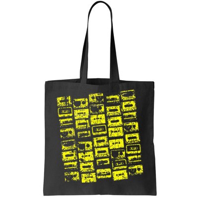 Cassette Tapes Mixtapes 1980s 1990s Music Yellow Tote Bag