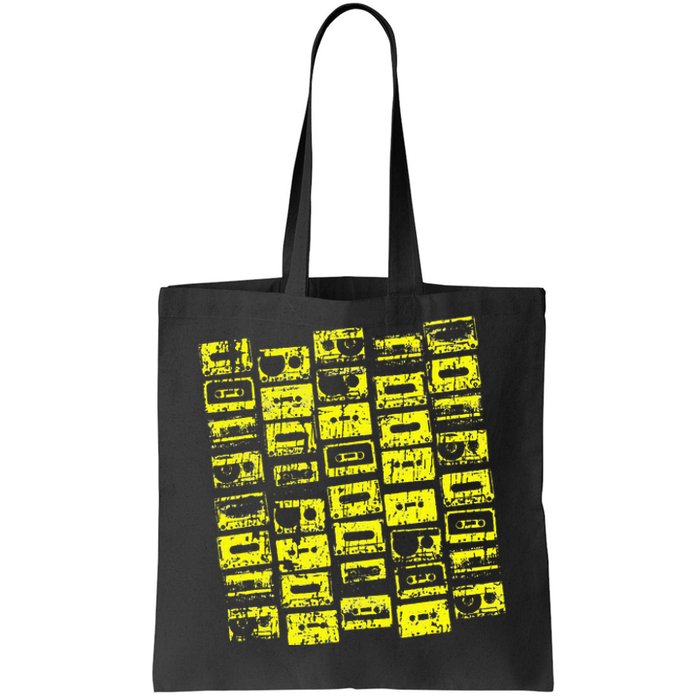 Cassette Tapes Mixtapes 1980s 1990s Music Yellow Tote Bag